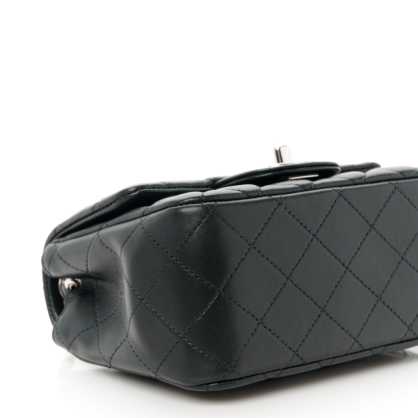 Lambskin Quilted Mini Square Flap Black