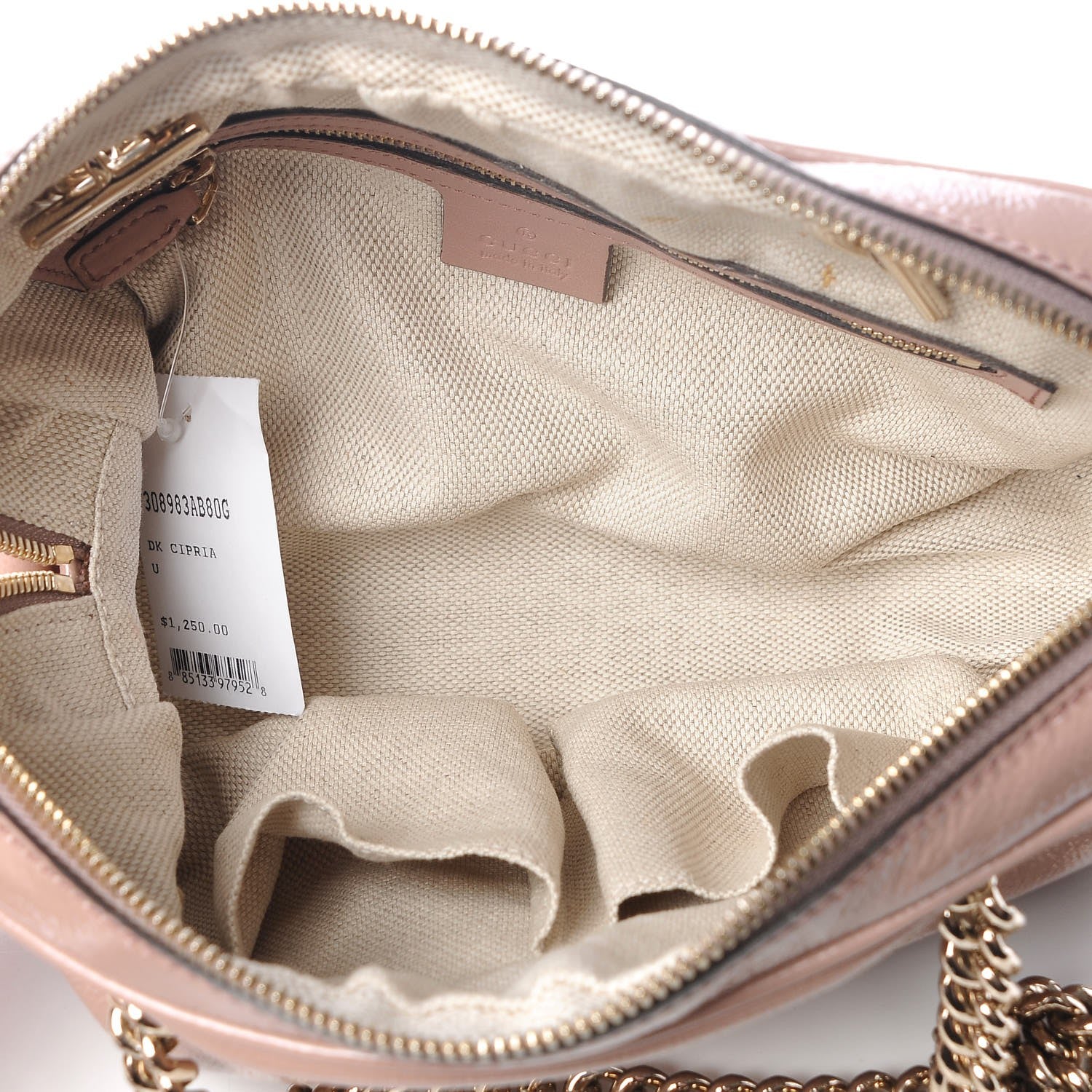 Gucci Soft Patent Small Soho Bowler Dark Cipria 6 of 9