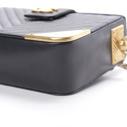 Chanel Calfskin Chevron Quilted Rock The Corner Minaudiere Bag Black 10 of 12