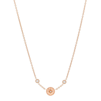 Christian Dior 18K Rose Gold Diamond Pink Opal Rose Des Vents Station Necklace 1 of 6