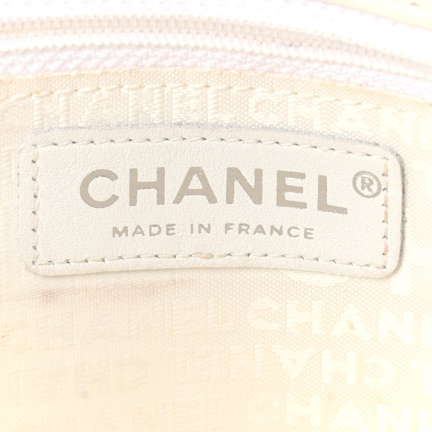 Patent Square Stitched CC Flap Clutch White