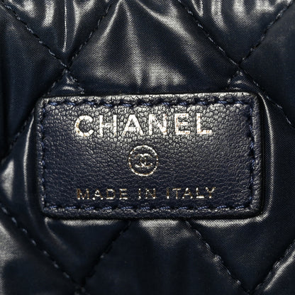 Chanel Lambskin Quilted Medium Cosmetic Case Navy Blue 6 of 8