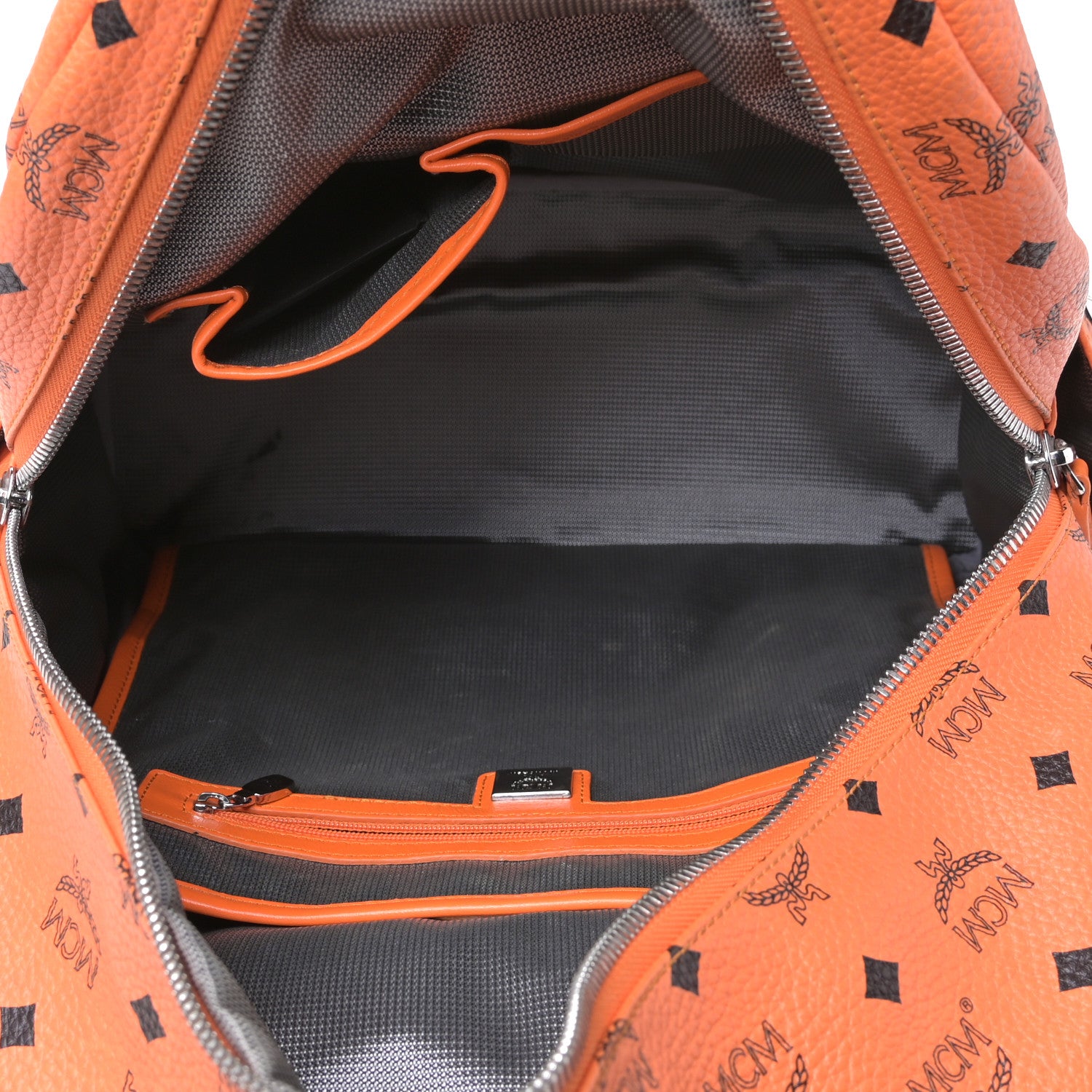 MCM Visetos Side Stud Medium Stark Backpack Orange 4 of 4