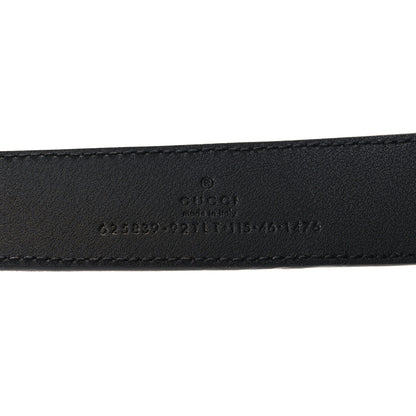 Gucci GG Supreme Monogram Matte Plutone Calfskin Double G 30mm Belt 115 46 Beige Ebony Black 5 of 5