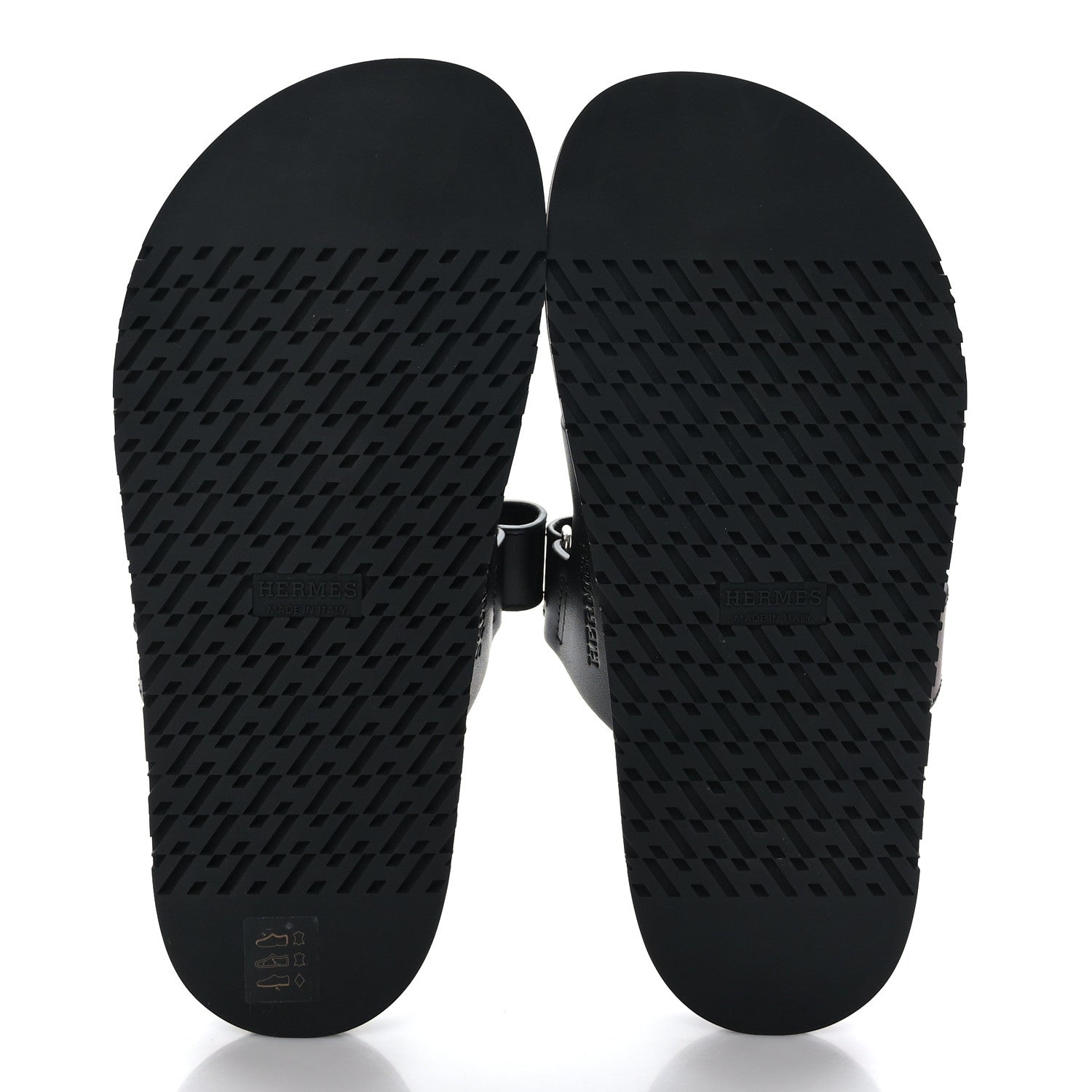 Hermes Calfskin Womens Chypre Sandals 37.5 Black 5 of 9