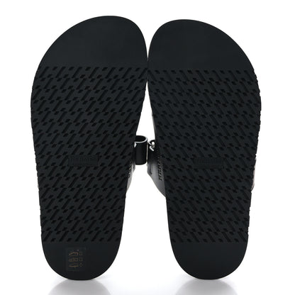 Hermes Calfskin Womens Chypre Sandals 37.5 Black 5 of 9