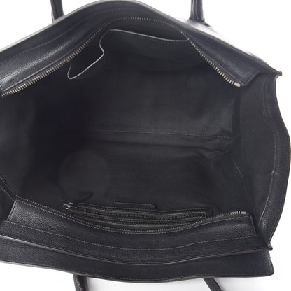 Celine Drummed Calfskin Shoulder Luggage Black 5 of 9