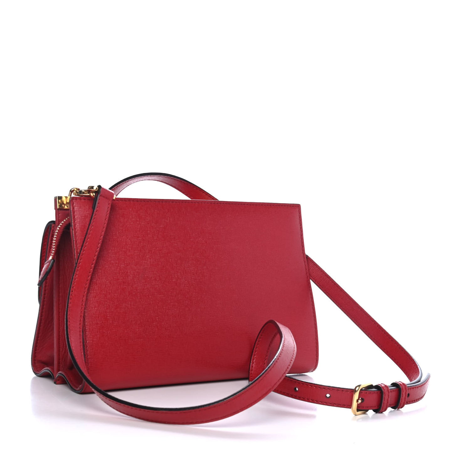 Vitello Elite Flamingo Mini Demi Jour Shoulder Bag Rosso
