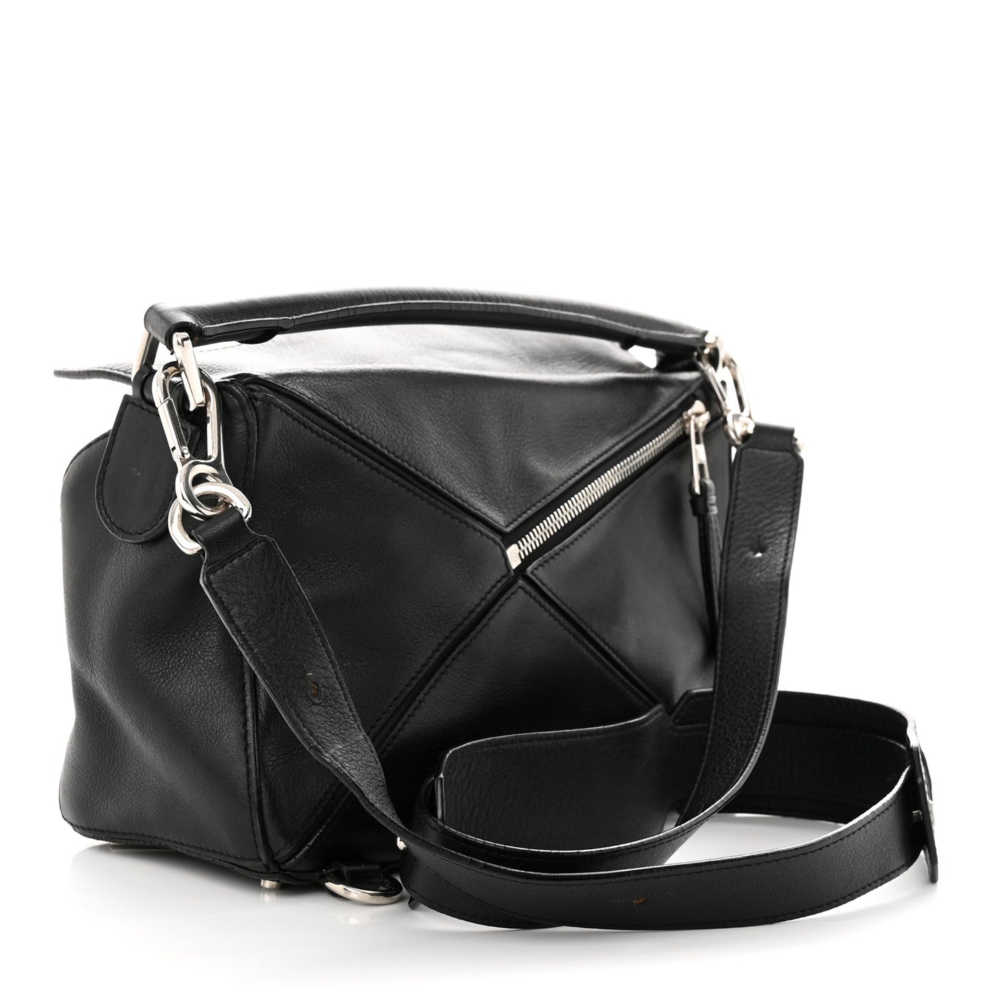 Calfskin Small Puzzle Bag Black