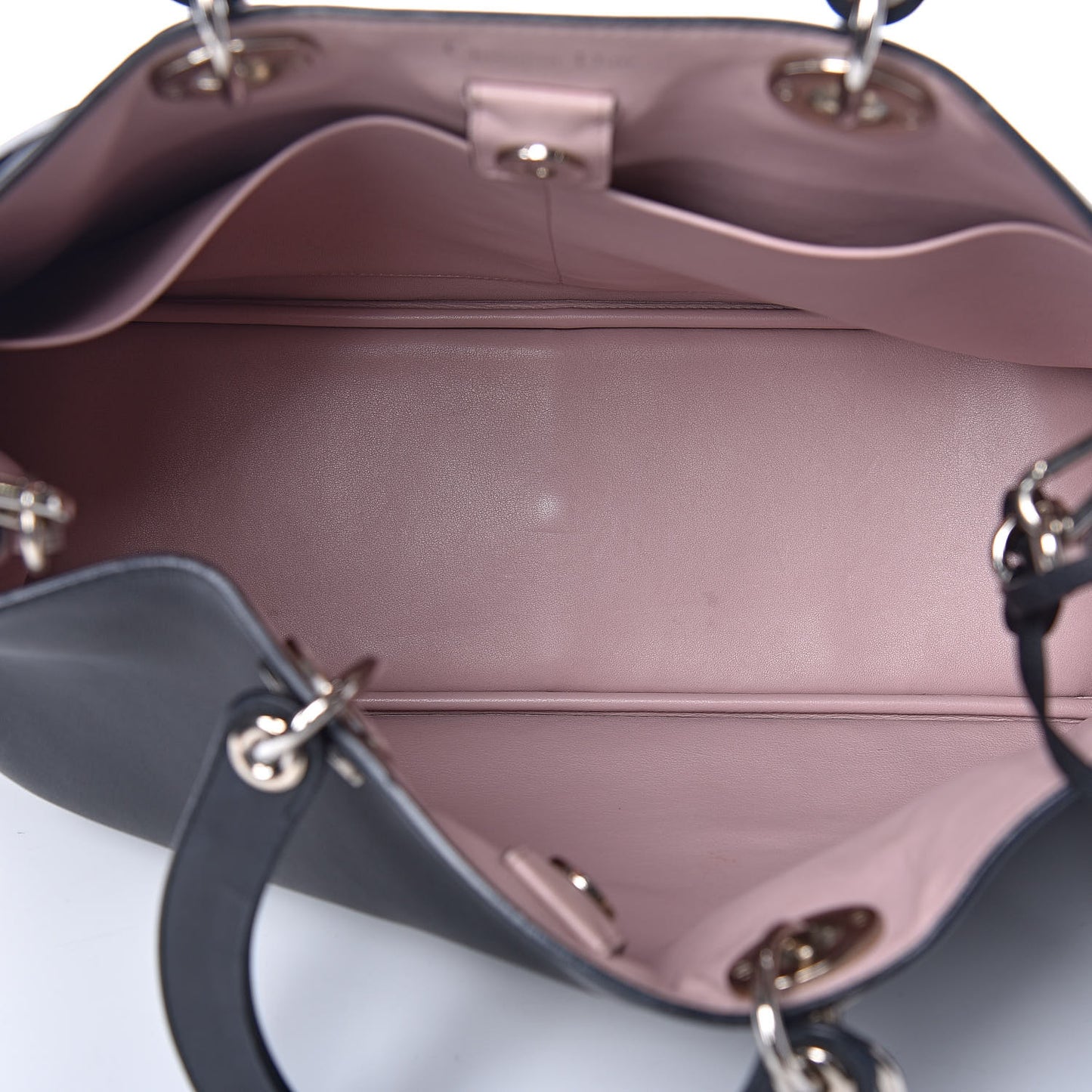 Smooth Calfskin Large Diorissimo Tote Black Rose Poudre