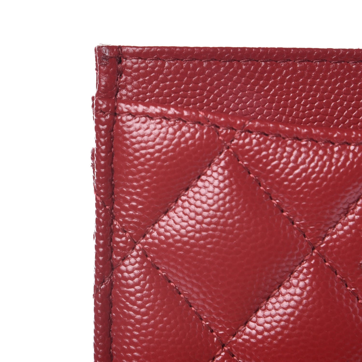 Chanel Caviar Quilted CC Card Holder Dark Red 9 of 9