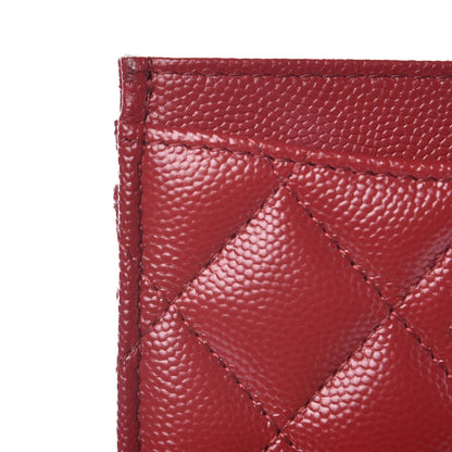 Chanel Caviar Quilted CC Card Holder Dark Red 9 of 9