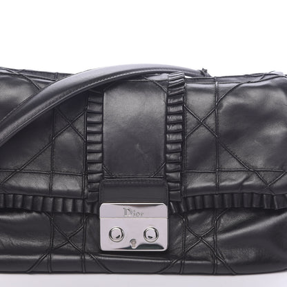 Christian Dior Lambskin Cannage Ruffle New Lock Flap Black 9 of 11