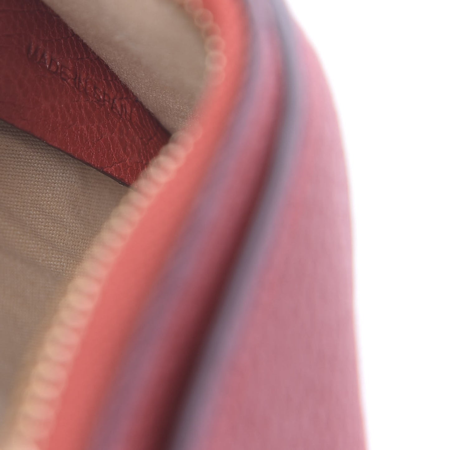 Grained Calfskin Drew Card Holder Earthy Red