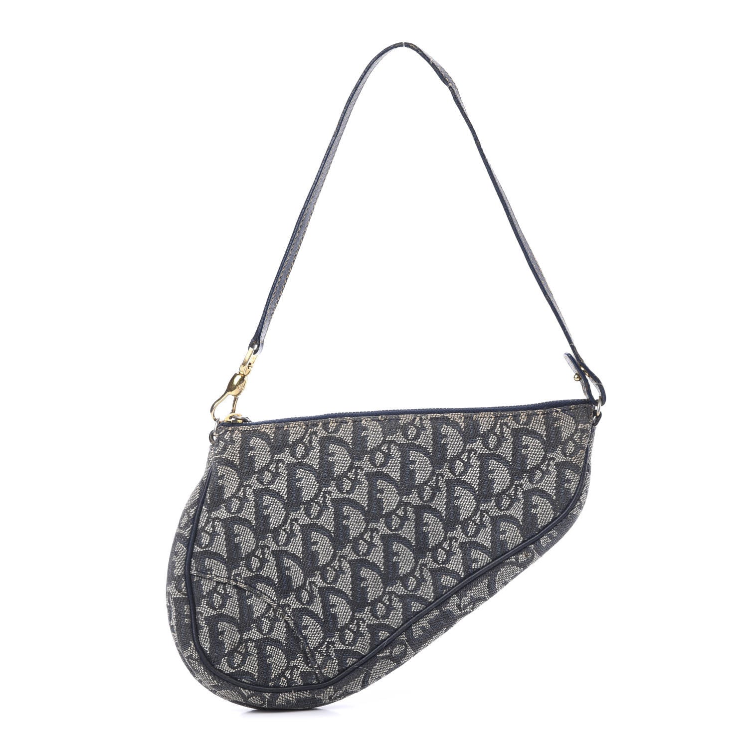 Christian Dior Monogram Mini Saddle Pochette Navy 1 of 13