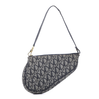 Christian Dior Monogram Mini Saddle Pochette Navy 1 of 13