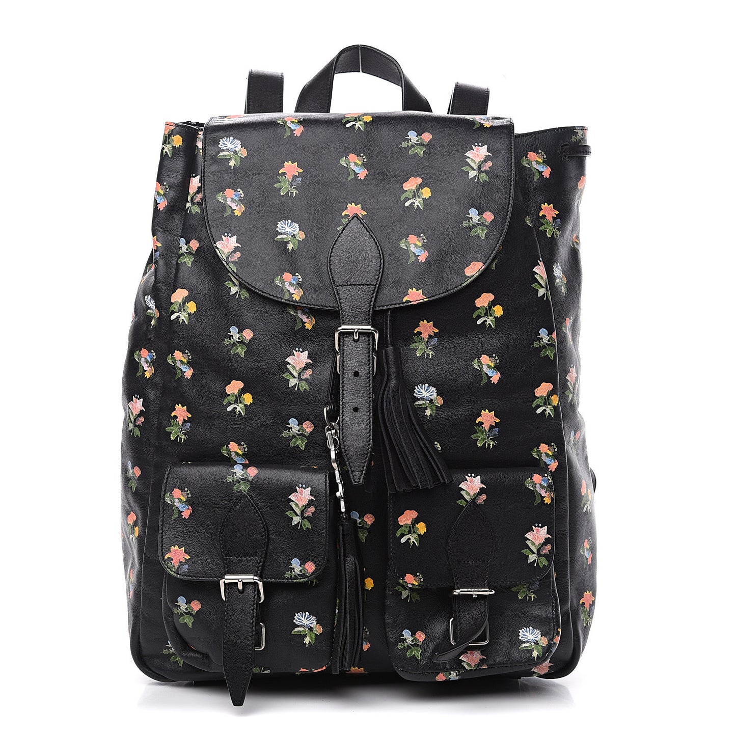 Calfskin Prairie Flower Printed Festival Backpack Multicolor