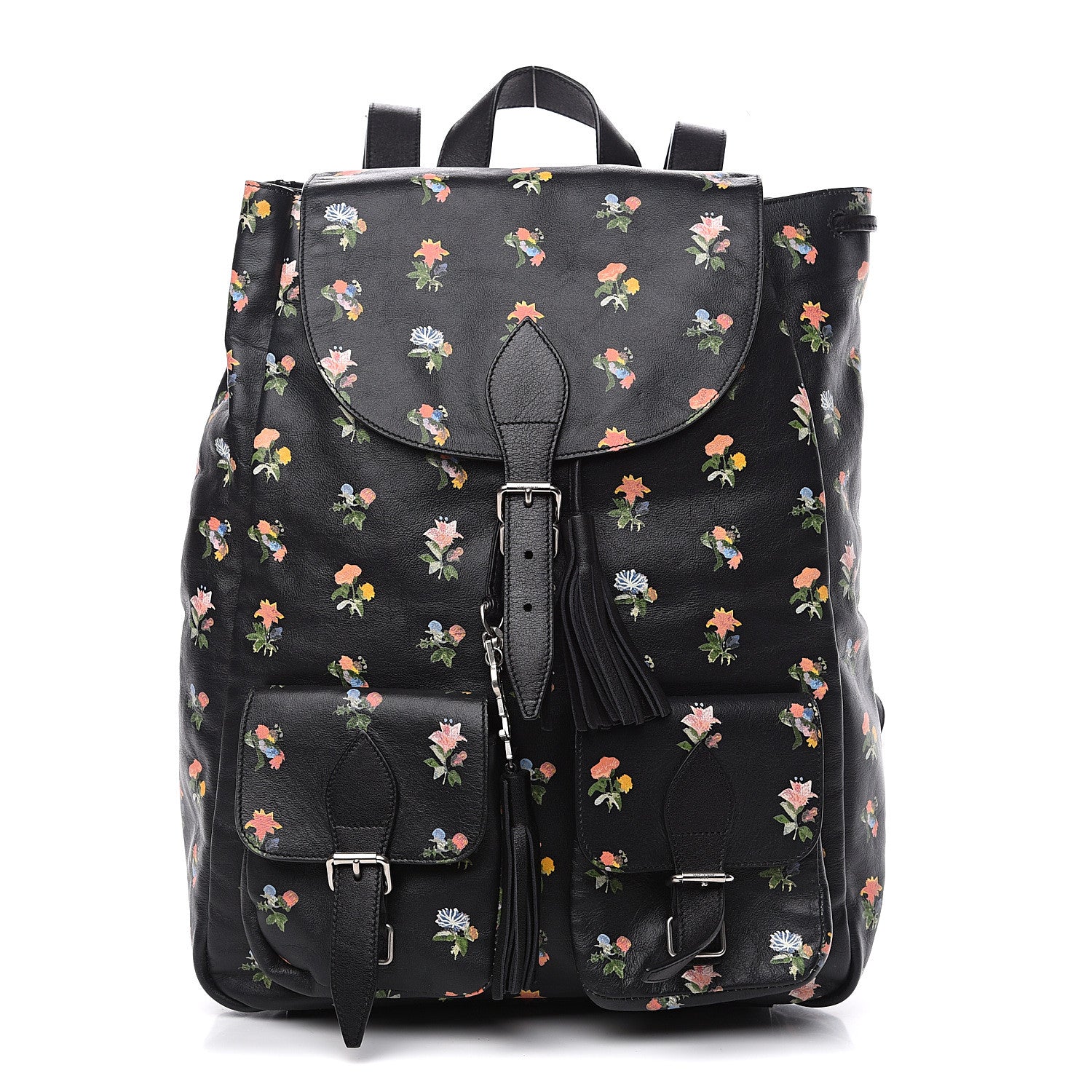 Saint Laurent Calfskin Prairie Flower Printed Festival Backpack Multicolor 1 of 8