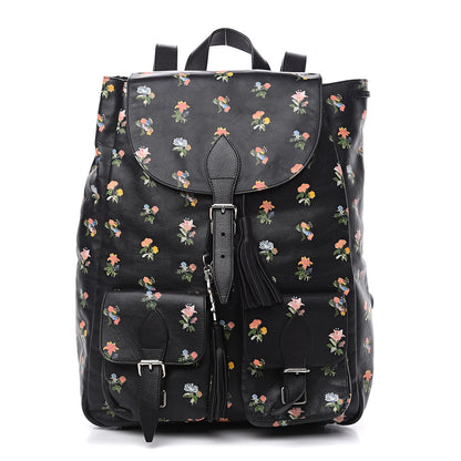 Saint Laurent Calfskin Prairie Flower Printed Festival Backpack Multicolor 1 of 8