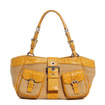 Prada Straw Ostrich Tote Naturale Soleil 1 of 8