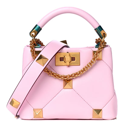 Valentino Garavani Nappa Mini Roman Stud The Handle Bag Pink Borealis 1 of 9