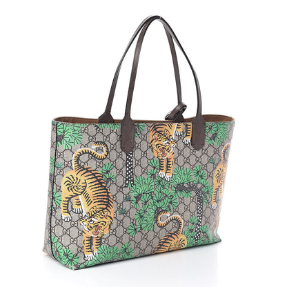Gucci GG Supreme Monogram Bengal Medium Shopping Tote Beige Yard 3 of 9