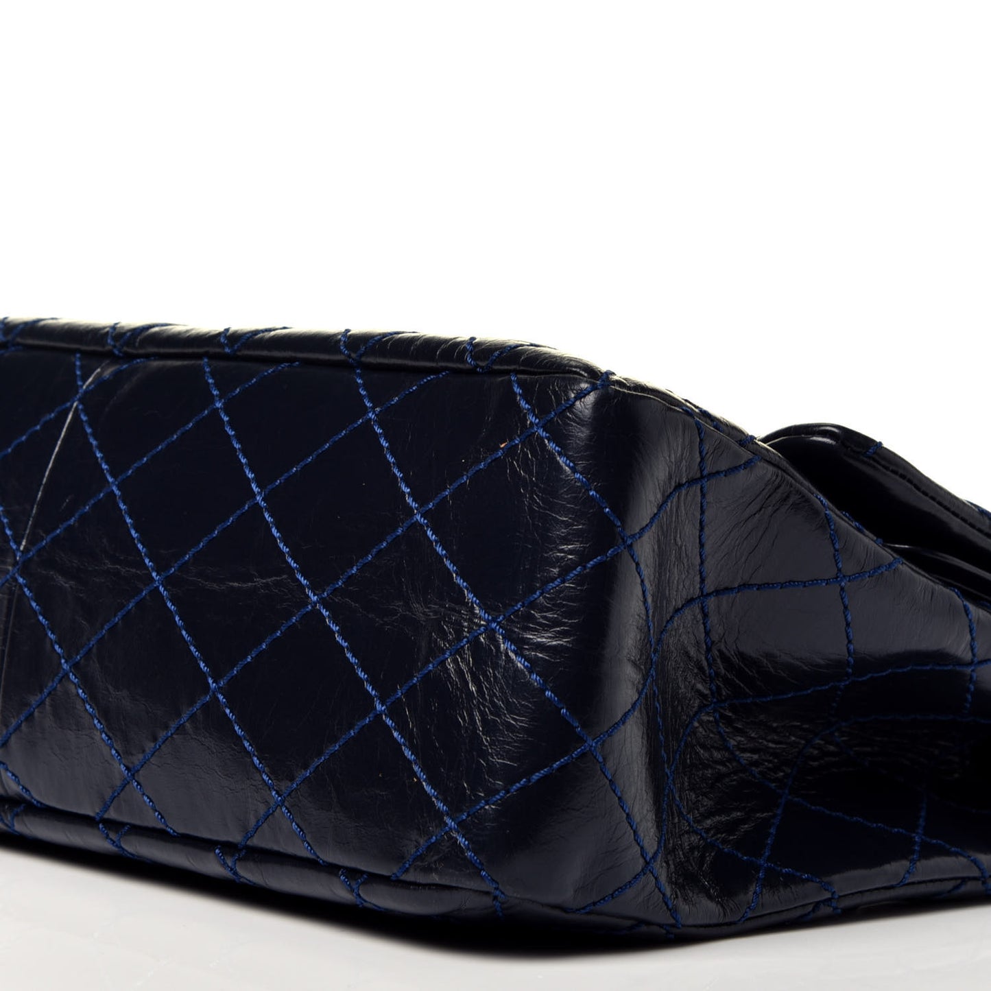 Glazed Calfskin Quilted Surpique 2.55 Reissue Flap Navy