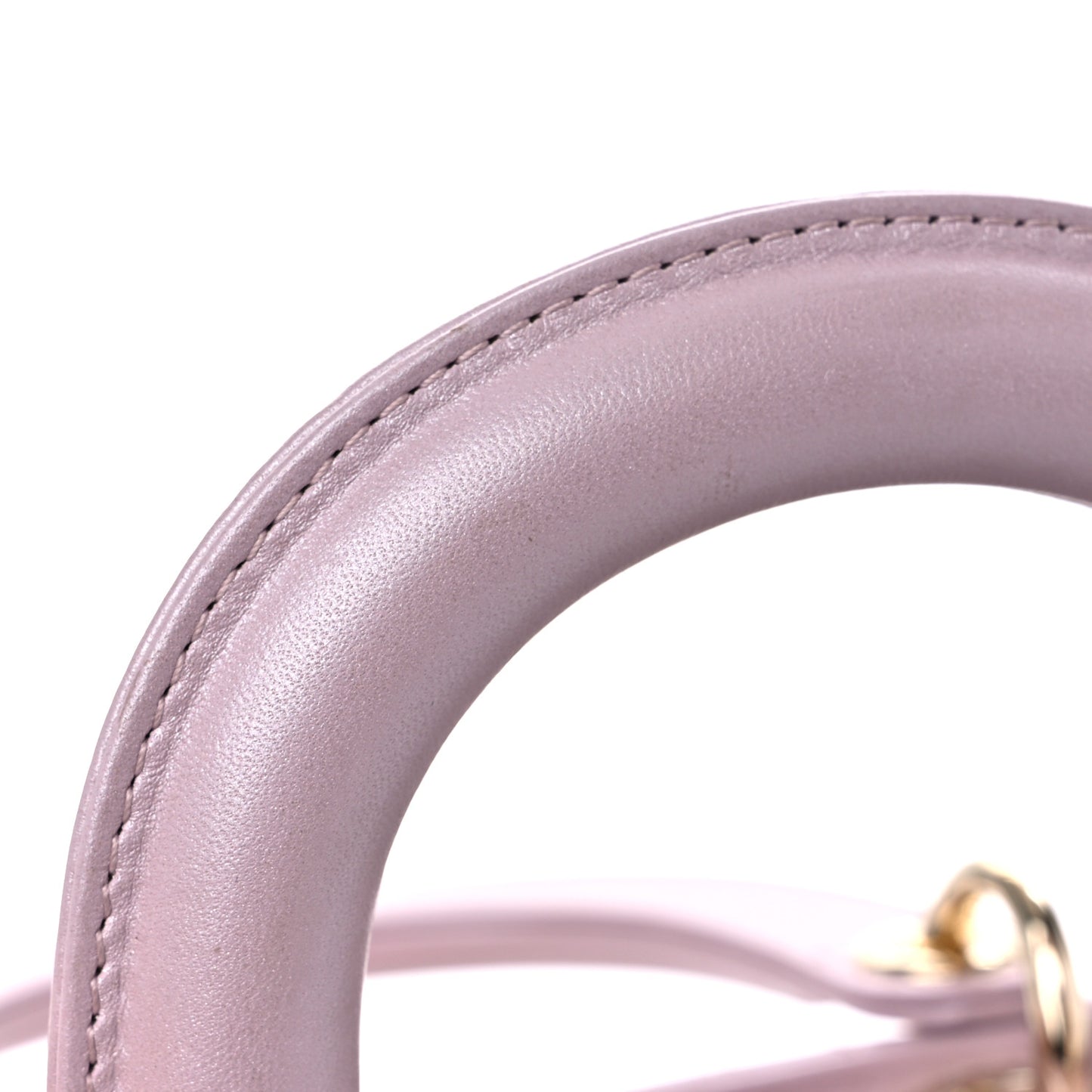 Metallic Lambskin Cannage Mini Lady Dior Lotus