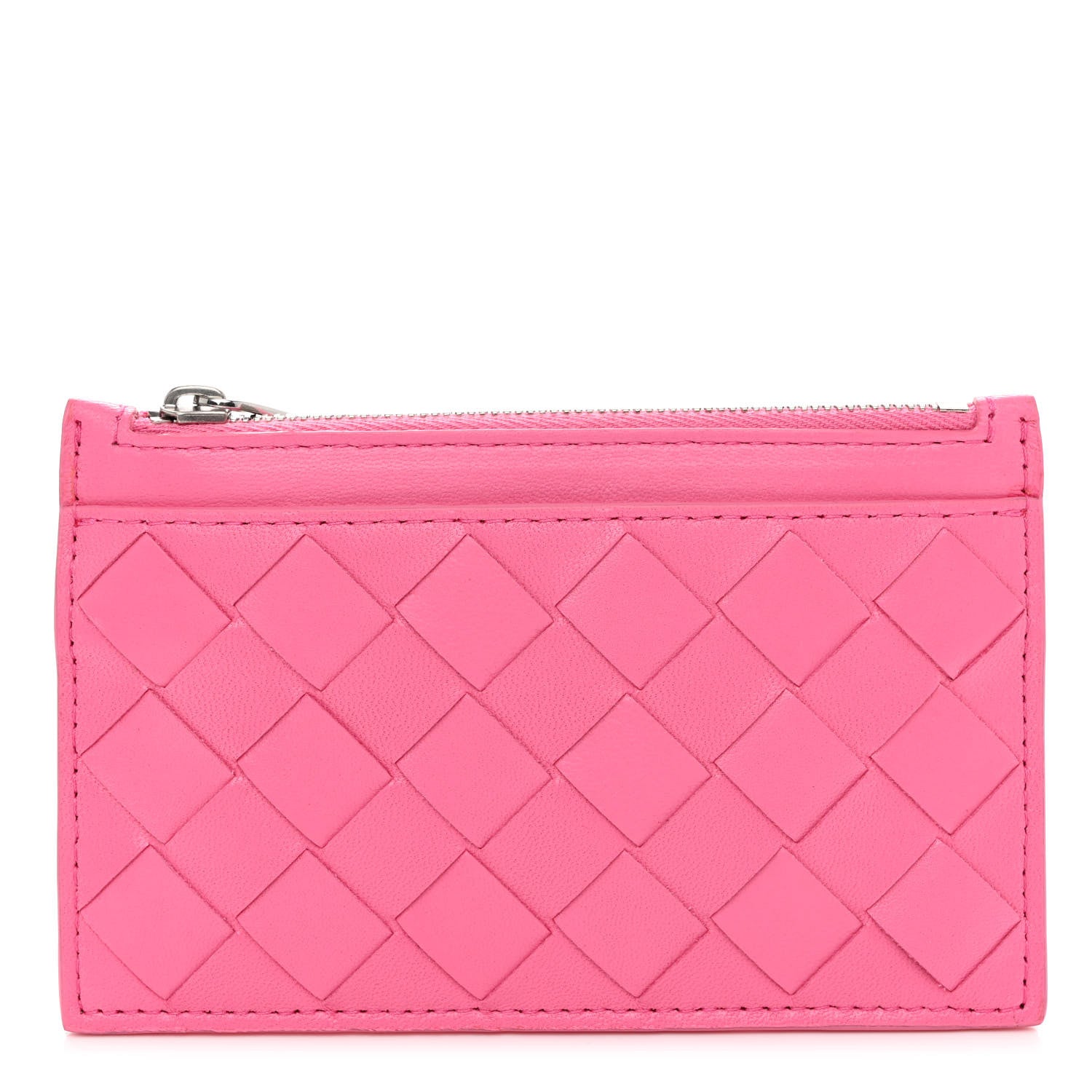 Bottega Veneta Nappa Intrecciato Zip Card Case Pink 1 of 6