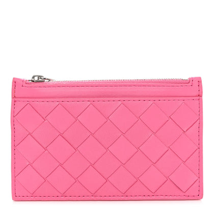 Bottega Veneta Nappa Intrecciato Zip Card Case Pink 1 of 6