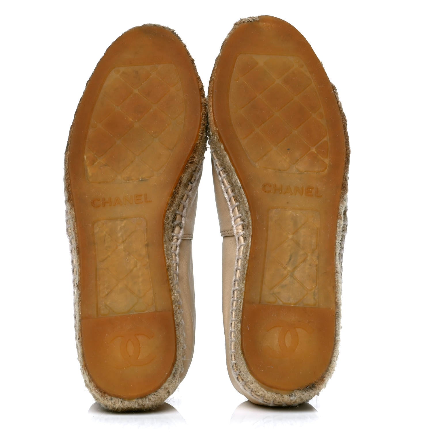 Chanel Lambskin CC Espadrilles 35 Beige Black 4 of 5
