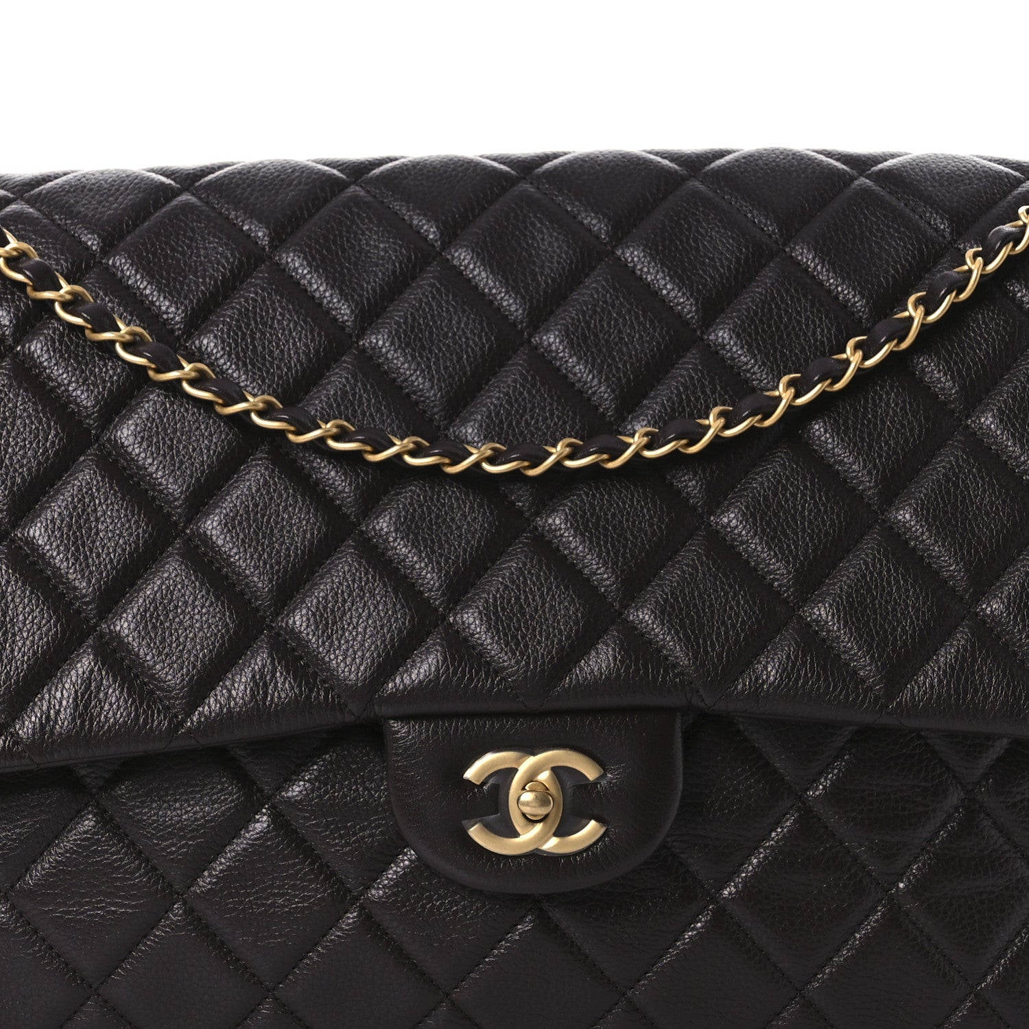 Chanel Grained Calfskin Quilted XXL Travel Flap Bag Dark Brown 8 of 12
