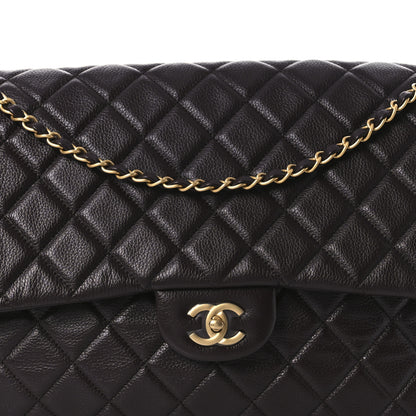Chanel Grained Calfskin Quilted XXL Travel Flap Bag Dark Brown 8 of 12