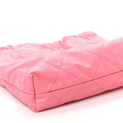 Chanel Shiny Calfskin Quilted Chanel 22 Drawstring Bag Pink 9 of 11