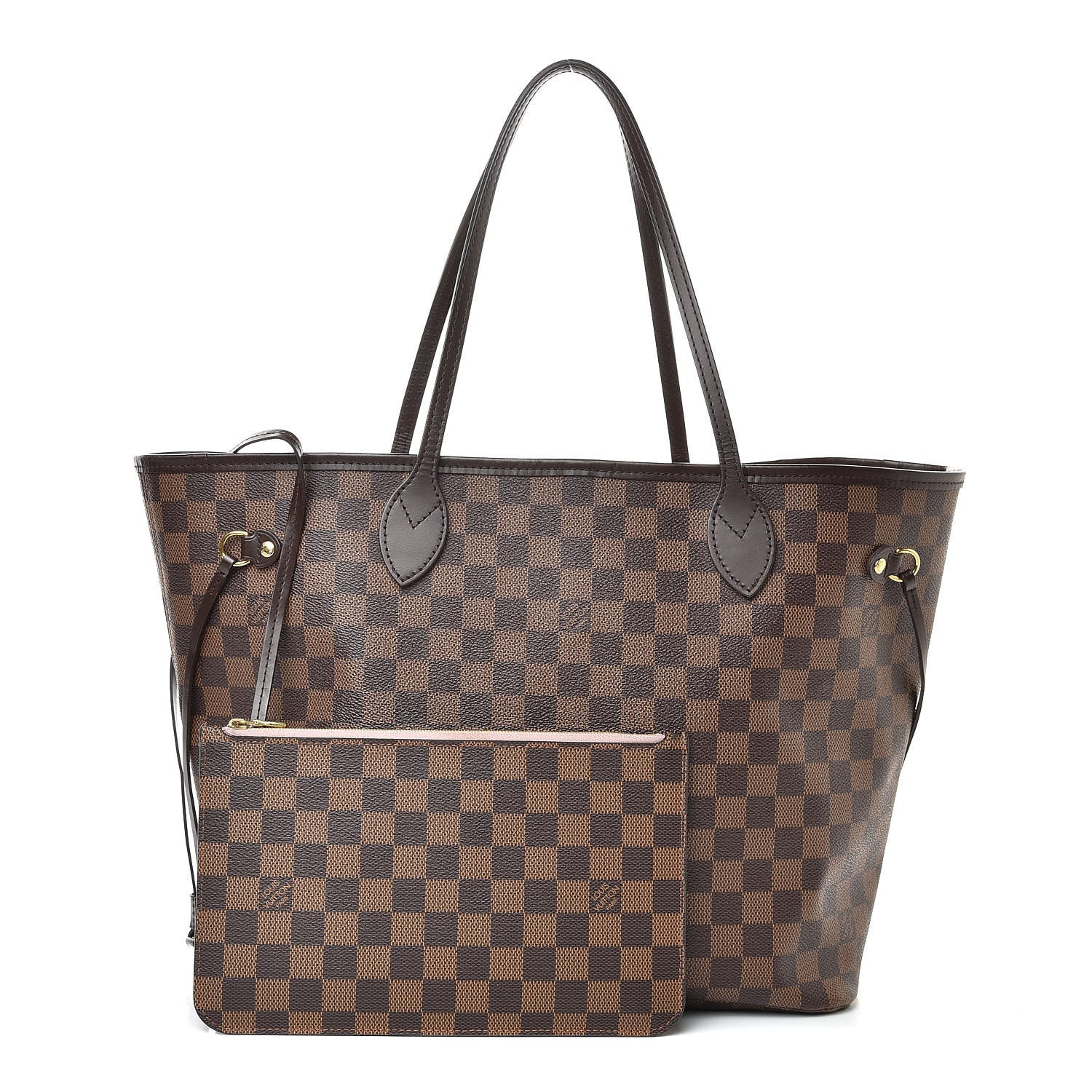 Louis Vuitton Damier Ebene Neo Neverfull MM Rose Ballerine 1 of 16