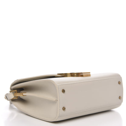 Saint Laurent Grain de Poudre Mini Classic Monogram Cassandra Top Handle Crema Soft Rouge Legion 4 of 11