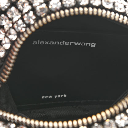 Alexander Wang Mesh Crystal Rhinestone Mini Heiress Pouch Black Silver 6 of 6