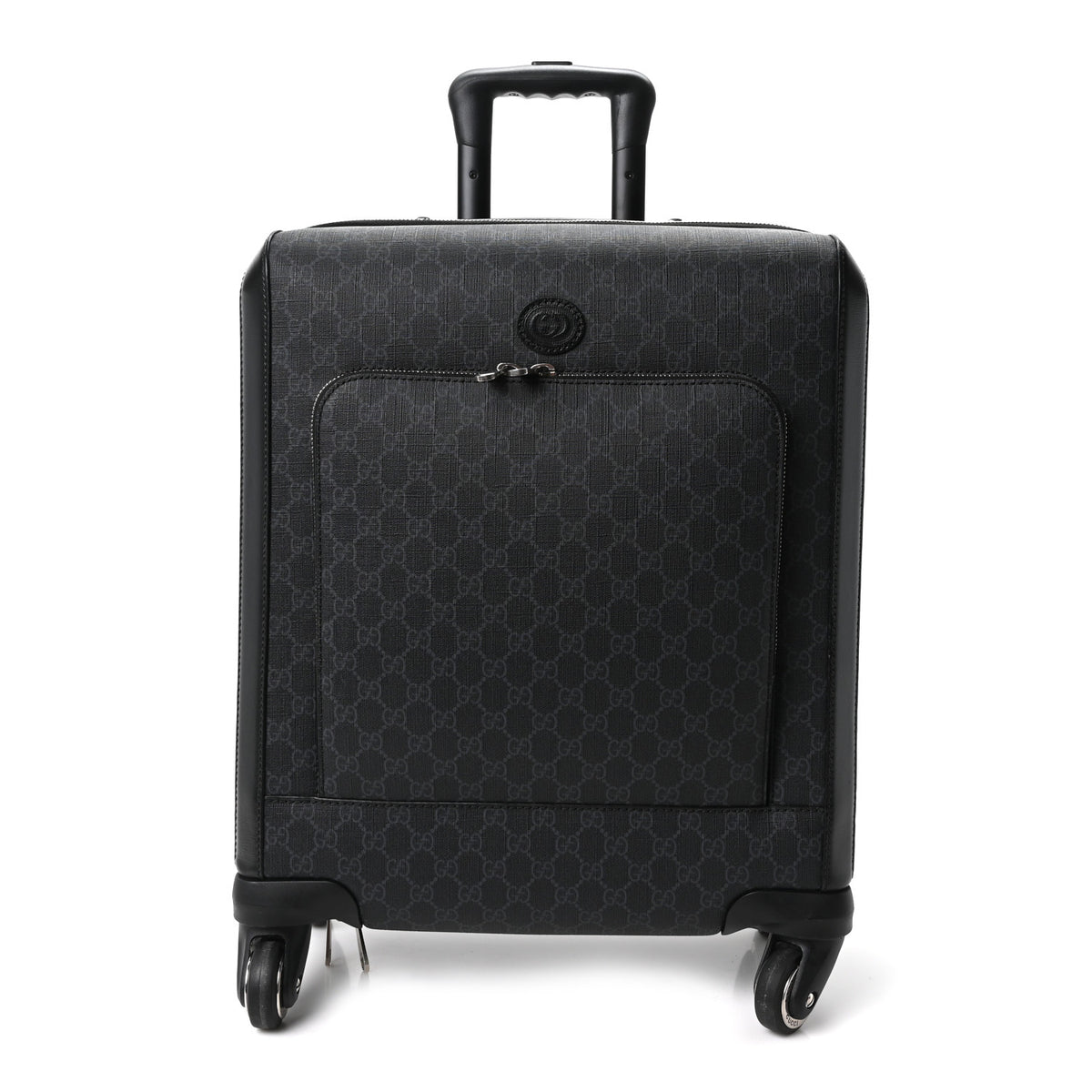 GG Supreme Monogram Azalea Calfskin Retro Interlocking G Small Savoy Cabin Trolley Black