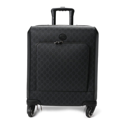 Gucci GG Supreme Monogram Azalea Calfskin Retro Interlocking G Small Savoy Cabin Trolley Black 1 of 9
