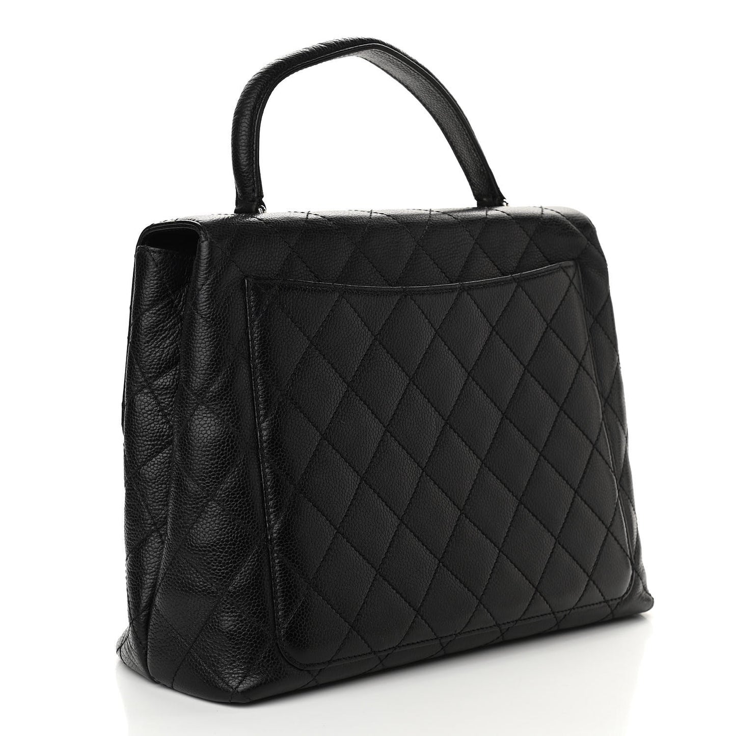 Caviar Quilted Jumbo Kelly Flap Black