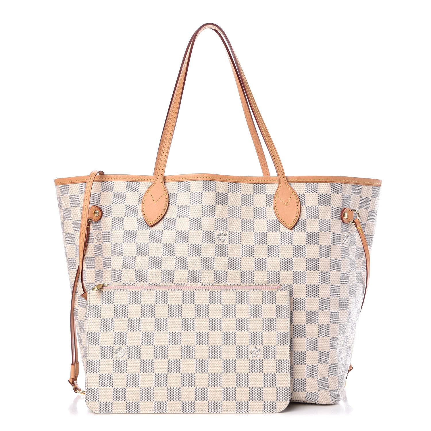 Louis Vuitton Damier Azur Neo Neverfull MM Rose Ballerine 1 of 12