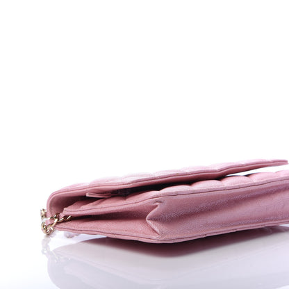 Chanel Iridescent Caviar Quilted Wallet on Chain WOC Rose Pink 6 of 11