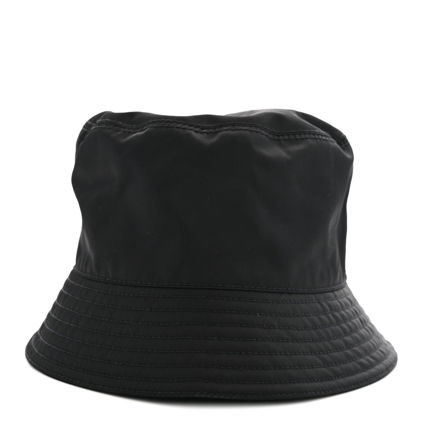 Re-Nylon Metal Triangle Logo Womens Bucket Hat L Black