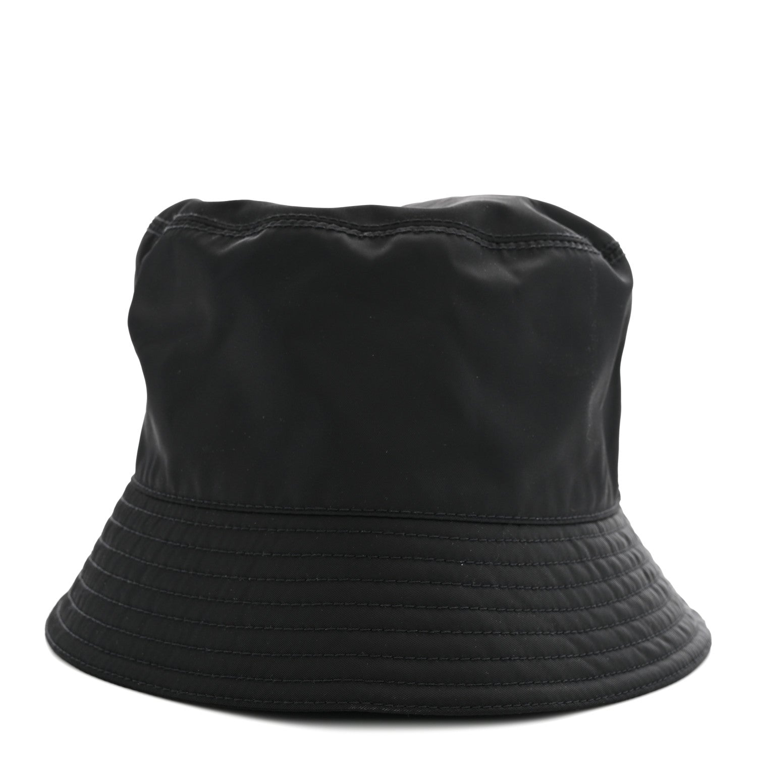 Prada Re-Nylon Metal Triangle Logo Womens Bucket Hat L Black 6 of 8