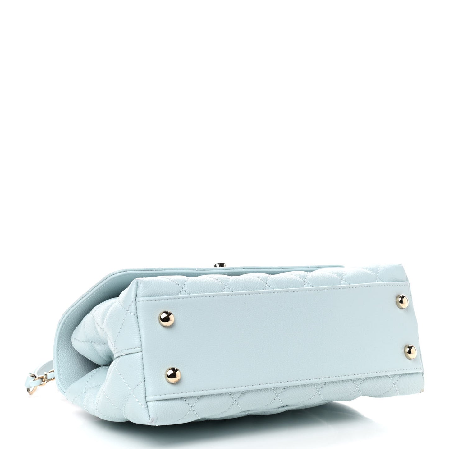 Caviar Quilted Mini Coco Handle Flap Light Blue