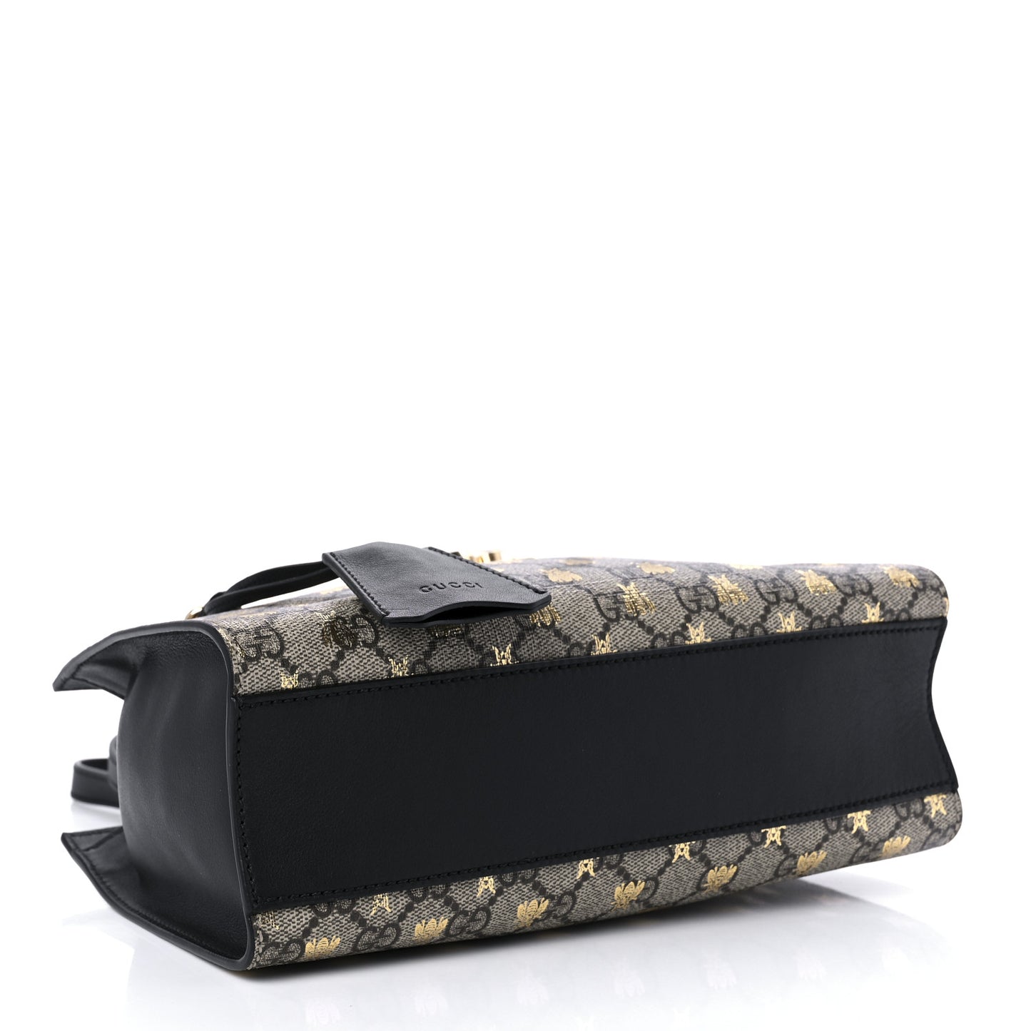 GG Supreme Monogram Bees Small Padlock Tote Beige Oro Black