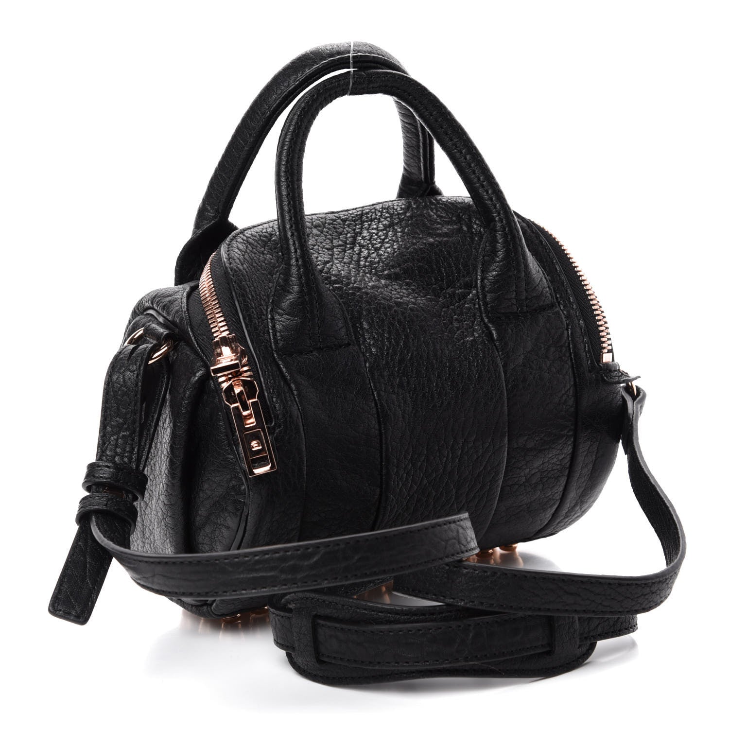 Alexander Wang Pebbled Lambskin Mini Rockie Black Rose Gold Hardware 4 of 10