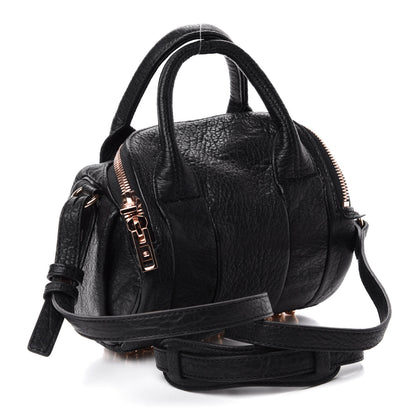 Alexander Wang Pebbled Lambskin Mini Rockie Black Rose Gold Hardware 4 of 10