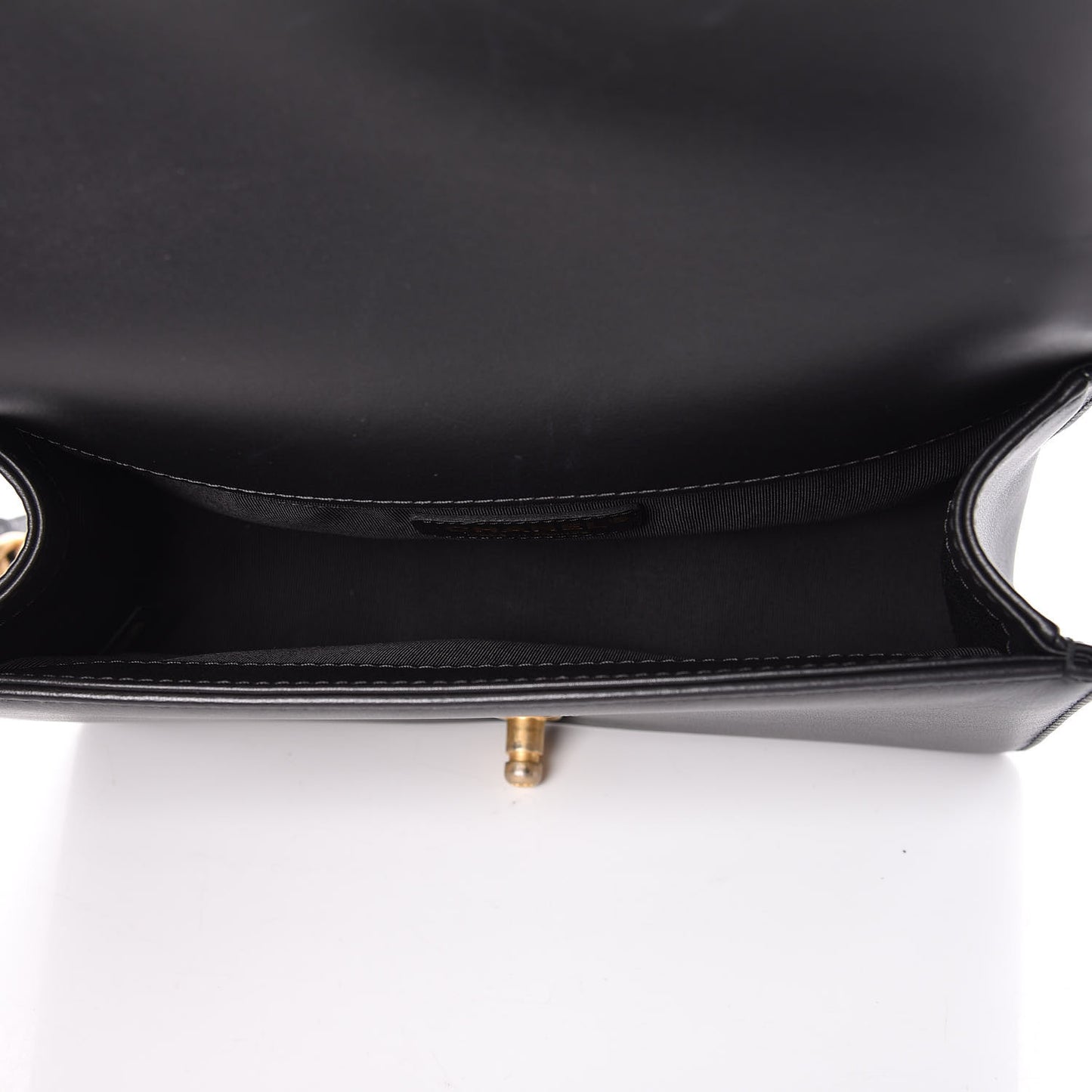 Calfskin Quilted Medium Boy Top Handle Flap Black