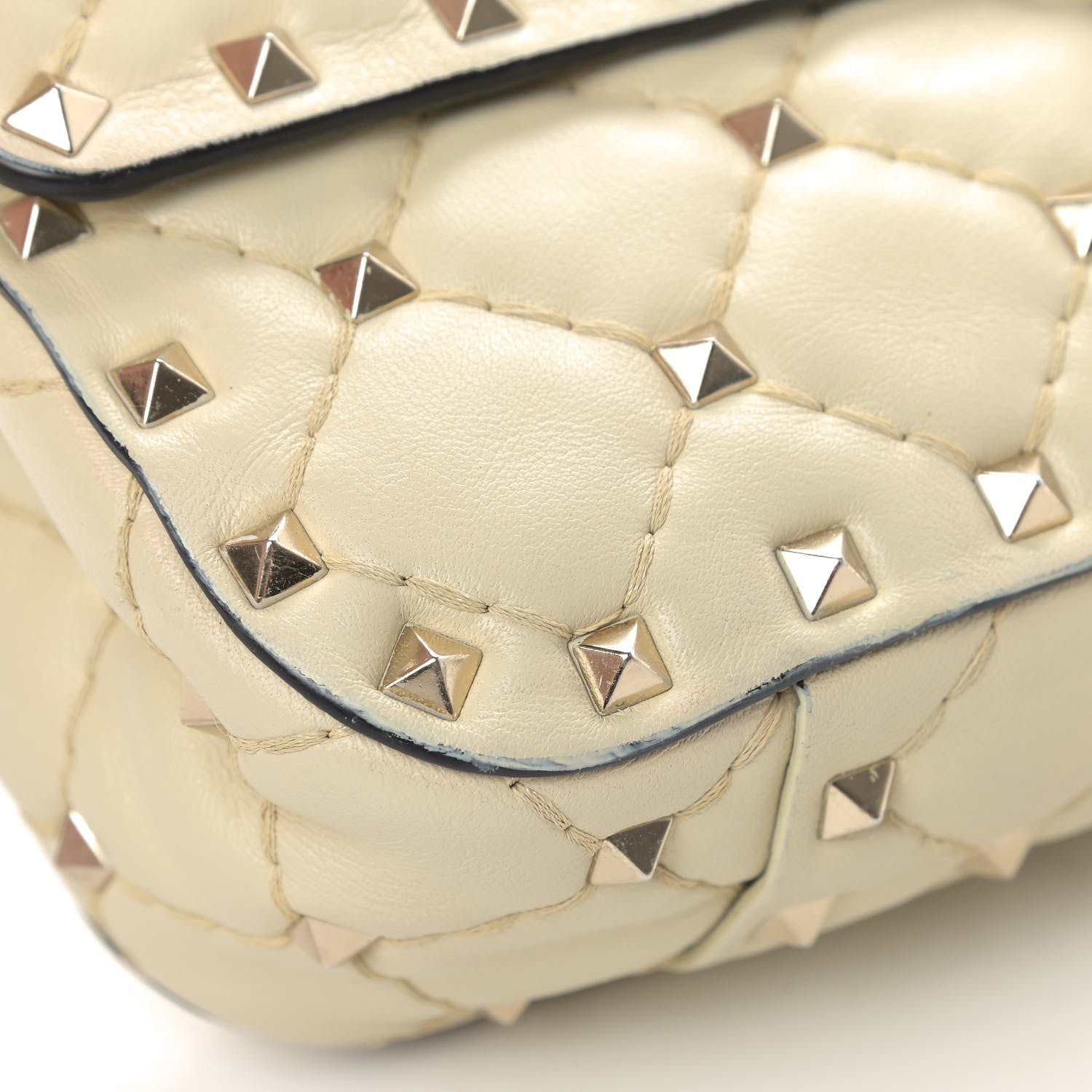 Valentino Garavani Nappa Small Rockstud Spike Shoulder Bag Light Ivory 6 of 9